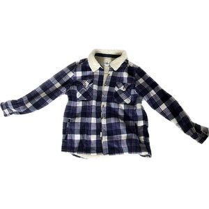 Purple and blue plaid fuzzy flannel XXL